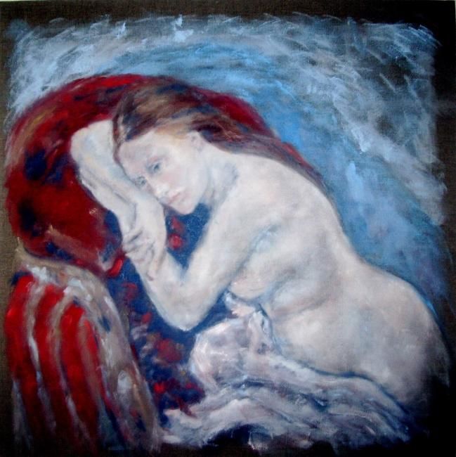 Peinture intitulée "La Sieste" par Donna Gourdol, Œuvre d'art originale