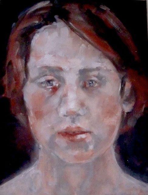 Peinture intitulée "red girl" par Donna Gourdol, Œuvre d'art originale, Huile