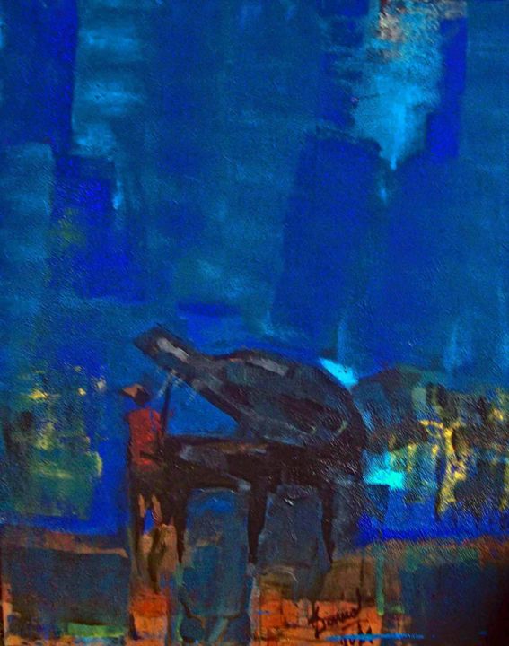 Peinture intitulée "SONATE POUR PIANO II" par Jacques Donneaud, Œuvre d'art originale, Acrylique Monté sur Châssis