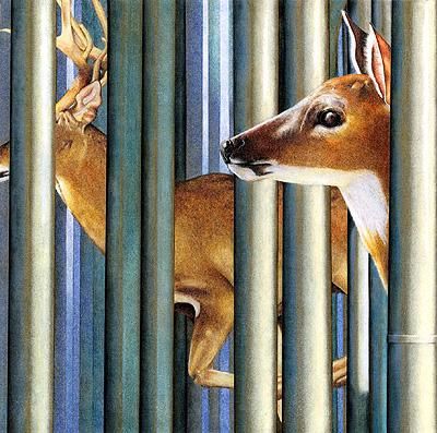 Painting titled "Industrial Forest 3" by Don Simon, Original Art, Oil
