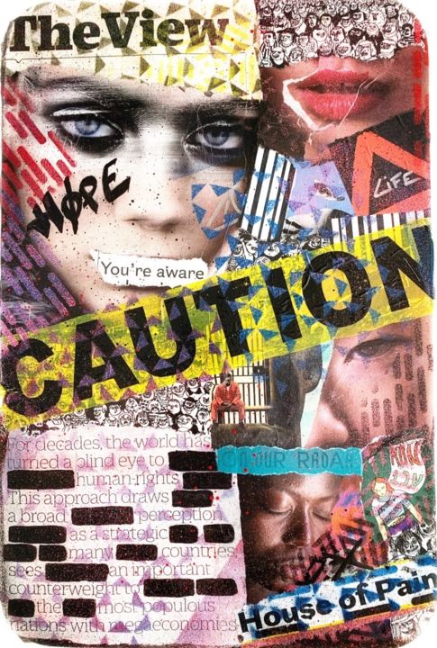 Collagen mit dem Titel "Human rights - The…" von Dontmindmeartwork, Original-Kunstwerk, Collagen