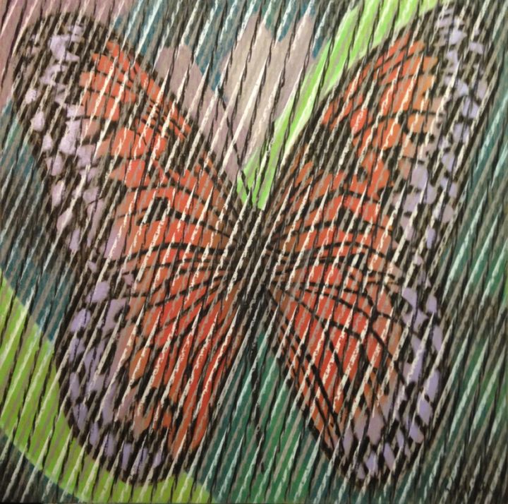 Рисунок под названием "Butterfly Series 2" - Don Weber, Подлинное произведение искусства, Пастель