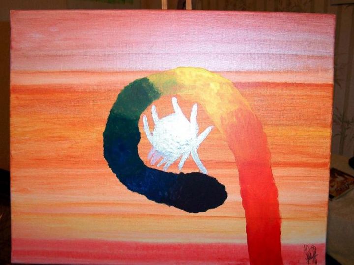 Painting titled "chakra energy" by Mike Howe, Original Artwork