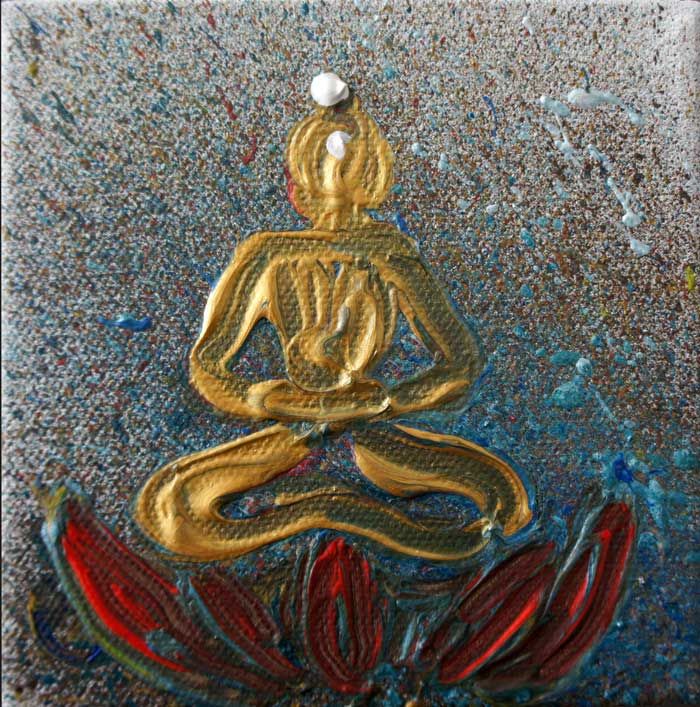 Pintura intitulada "meditation" por Dookar Dickyi, Obras de arte originais