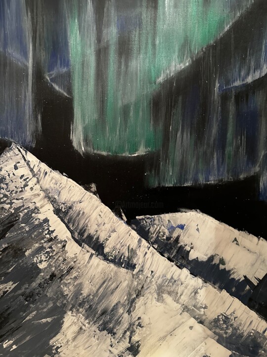 Painting titled "Cold Night" by Dora Palma Lukacs, Original Artwork, Acrylic