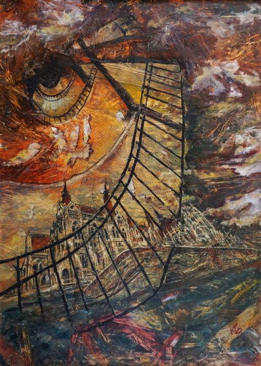 Peinture intitulée "The Backstairs  Ser…" par Dora Stork, Œuvre d'art originale, Cire