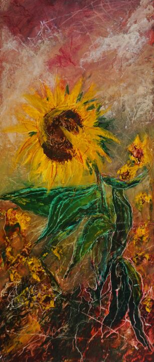 Painting titled "Embrace" by Dora Stork, Original Artwork, Encaustic