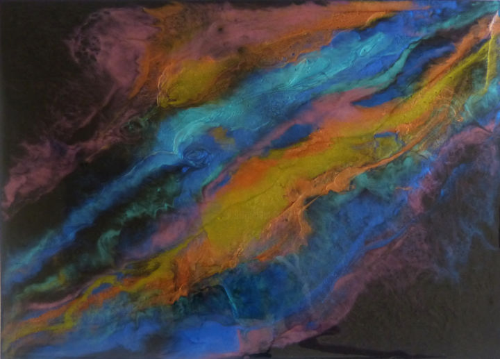 Peinture intitulée "Nebula" par Dorianne Delage, Œuvre d'art originale, Résine