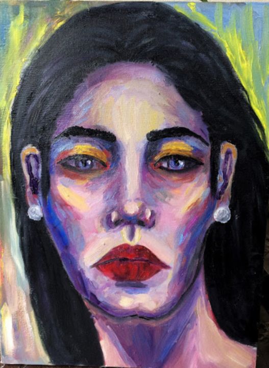 Картина под названием "Woman" - Kristikob, Подлинное произведение искусства, Масло