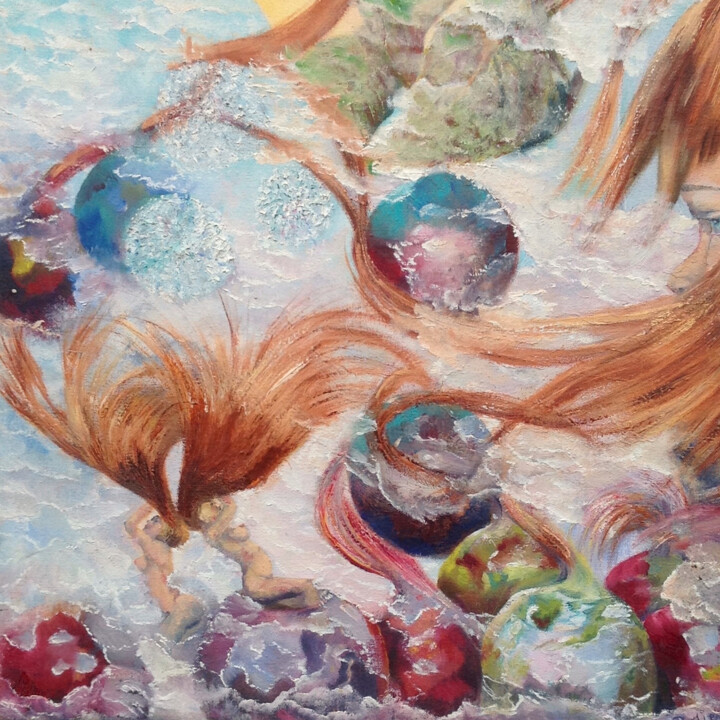 Pintura titulada "Onions-make-you-cry" por Dorienne Carmel, Obra de arte original, Oleo Montado en Bastidor de camilla de ma…
