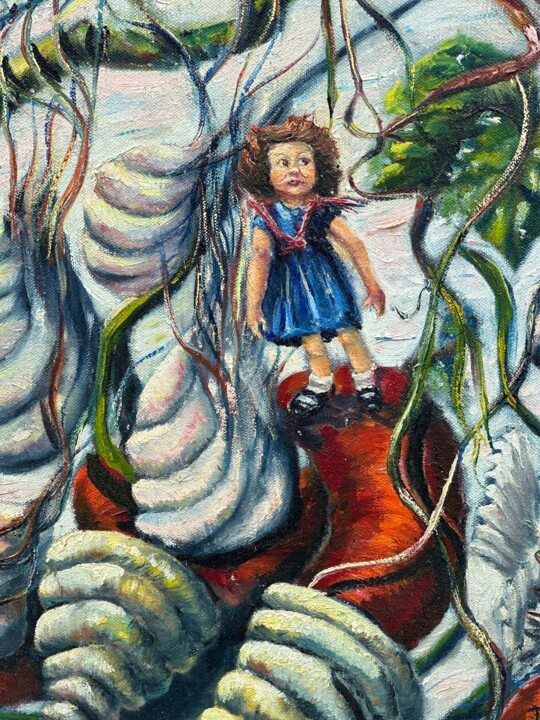 Pintura titulada "It's a strange world" por Dorienne Carmel, Obra de arte original, Oleo Montado en Otro panel rígido