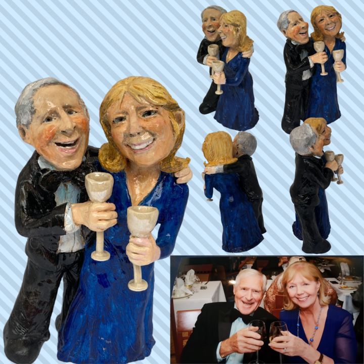Sculpture titled "commissions from cl…" by Dorienne Carmel, Original Art, Clay