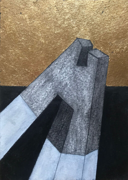 Malerei mit dem Titel "H" von Dorine Knecht, Original-Kunstwerk, Pastell