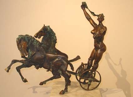 Sculpture intitulée "victoire" par Dorin Lupea, Œuvre d'art originale