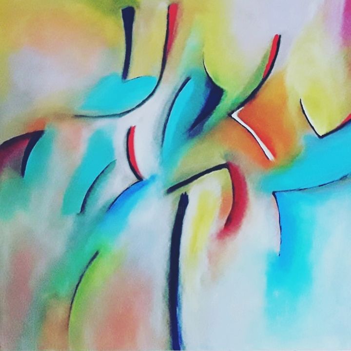 Malerei mit dem Titel "Dream lines" von Doris Simon, Original-Kunstwerk, Acryl
