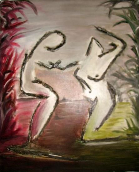 Pintura intitulada "ADÃO E EVA" por Doris Betty, Obras de arte originais