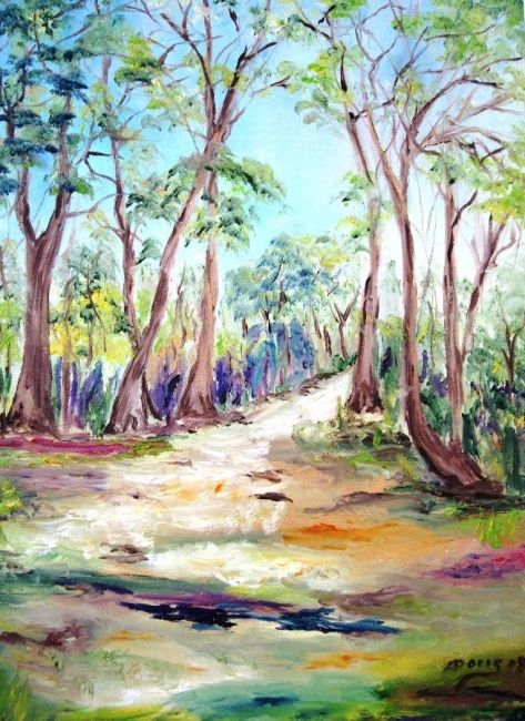 Malarstwo zatytułowany „Deep Forest” autorstwa Doris Cohen, Oryginalna praca