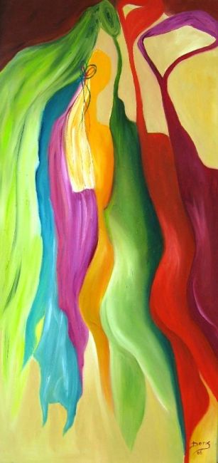 Painting titled "Las Presumidas" by Doris Cohen, Original Artwork