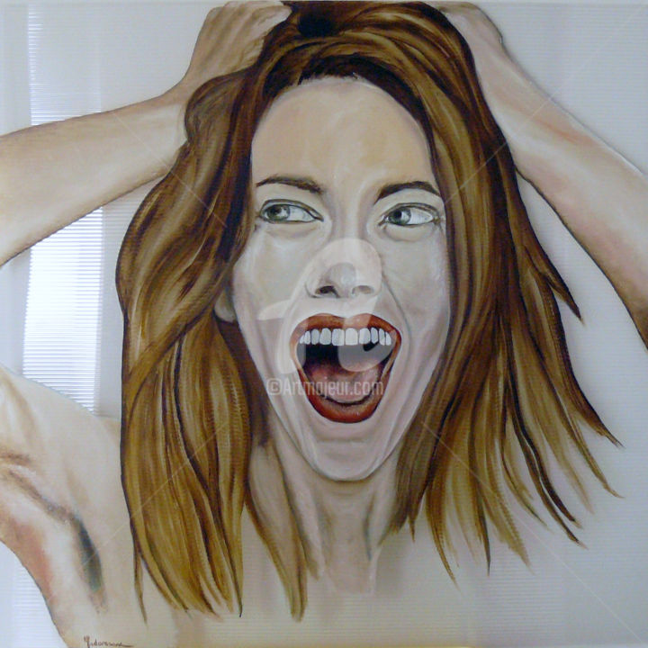 Painting titled "le rire fou" by Madorssane, Original Artwork, Oil