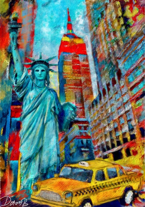 Arts numériques intitulée "Manhattan New York" par Doron B, Œuvre d'art originale, Collage numérique