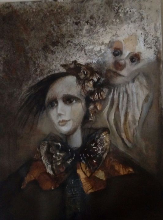 Painting titled "Sin titulo" by Dorota Leniec-Lincow, Original Art, Watercolor