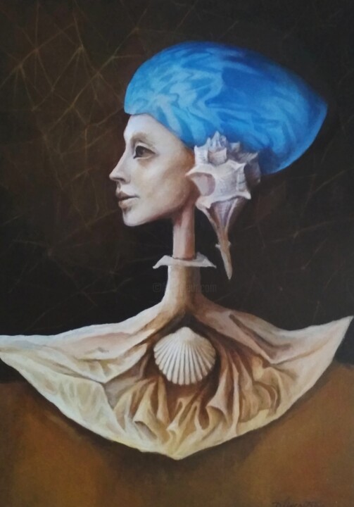 Painting titled "Musa" by Dorota Leniec-Lincow, Original Art, Oil