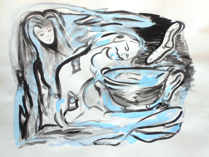 "Teatime with Dali" başlıklı Tablo Dorotea tarafından, Orijinal sanat, Suluboya