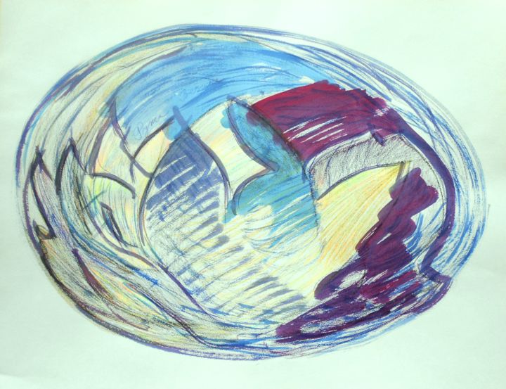 Painting titled "Easter Egg" by Dorotea, Original Art, Watercolor