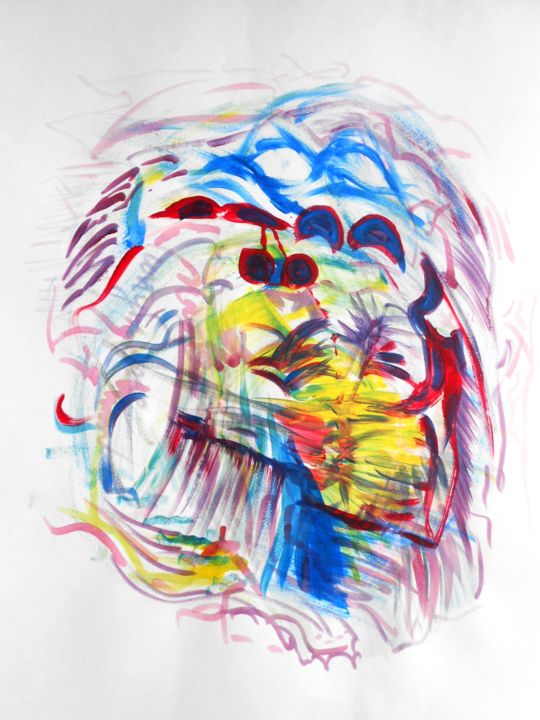 Painting titled "Color Glasses" by Dorotea, Original Art, Watercolor