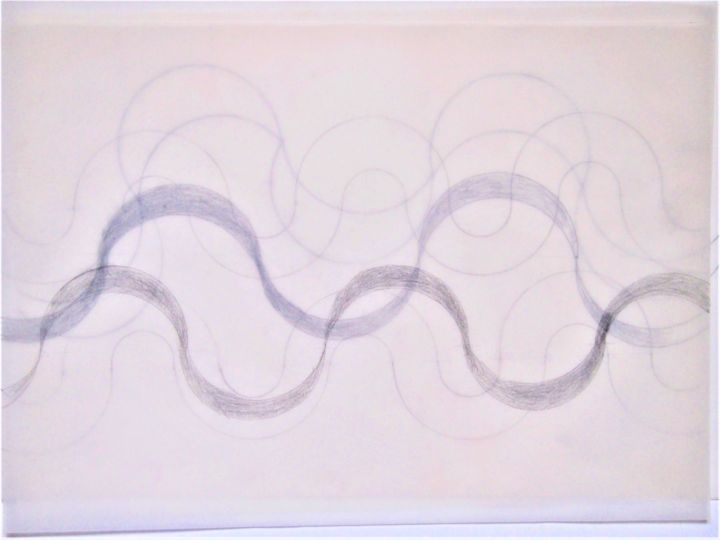 Drawing titled "waves overlapping (…" by Dorothea Breit, Original Artwork, Pencil