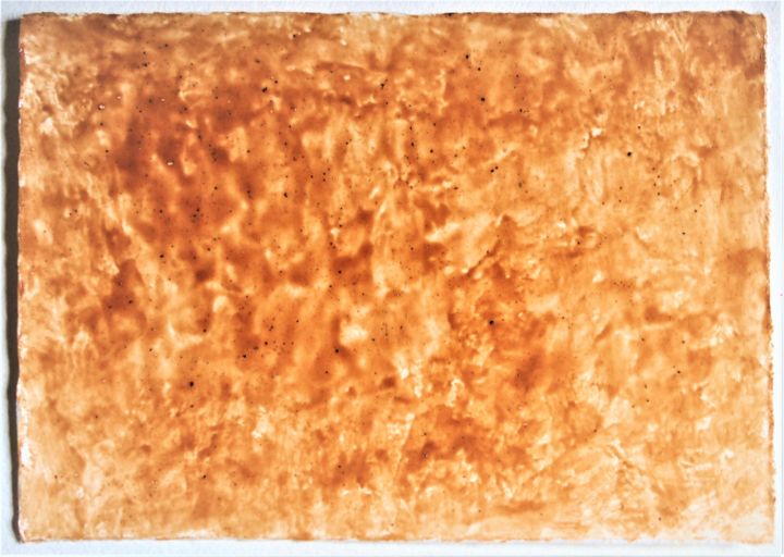Painting titled "caramel crust" by Dorothea Breit, Original Artwork, Lacquer