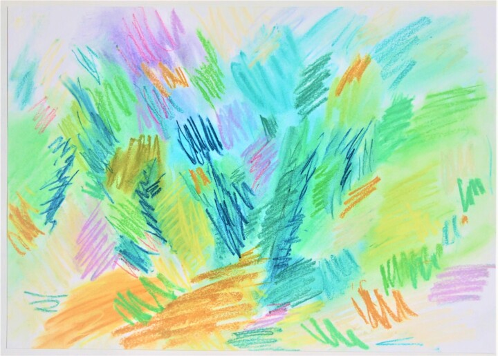 Malerei mit dem Titel "Flora" von Dorothea Breit, Original-Kunstwerk, Pastell
