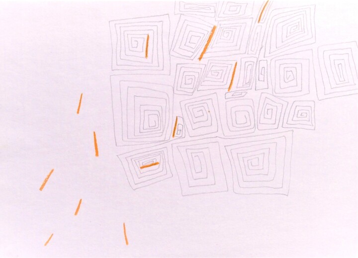 Tekening getiteld "o.T. (light labyrin…" door Dorothea Breit, Origineel Kunstwerk, Pastel