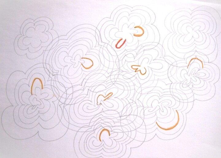 Disegno intitolato "o.T. (blooming)" da Dorothea Breit, Opera d'arte originale, Pastello