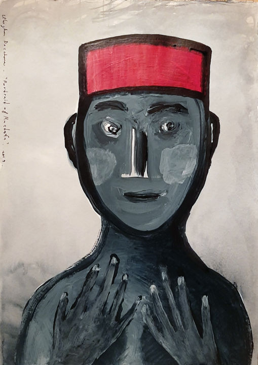 绘画 标题为“Portrait of Mustafa” 由Ulugbek Doschanov, 原创艺术品, 丙烯