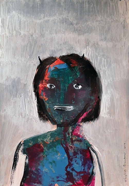 Peinture intitulée "Untitled Portrait A…" par Ulugbek Doschanov, Œuvre d'art originale, Acrylique