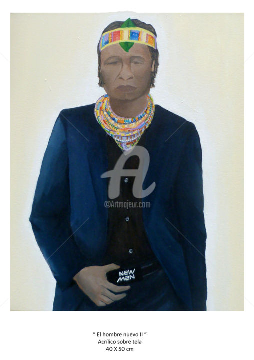 Painting titled "el-hombre-nuevo-2.j…" by Dos Mas Dos, Original Artwork