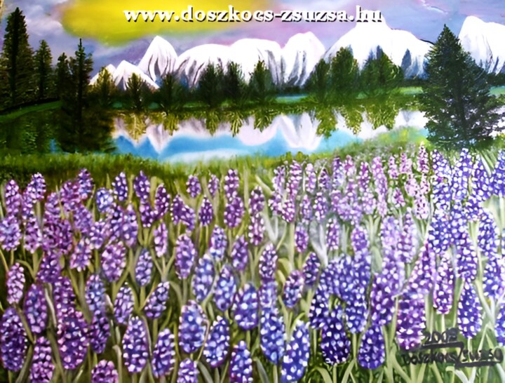 Painting titled "In violet - USA Nat…" by Doszi, Original Artwork, Oil