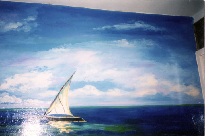 Картина под названием "Морской пейзаж" - Филипп, Подлинное произведение искусства, Масло