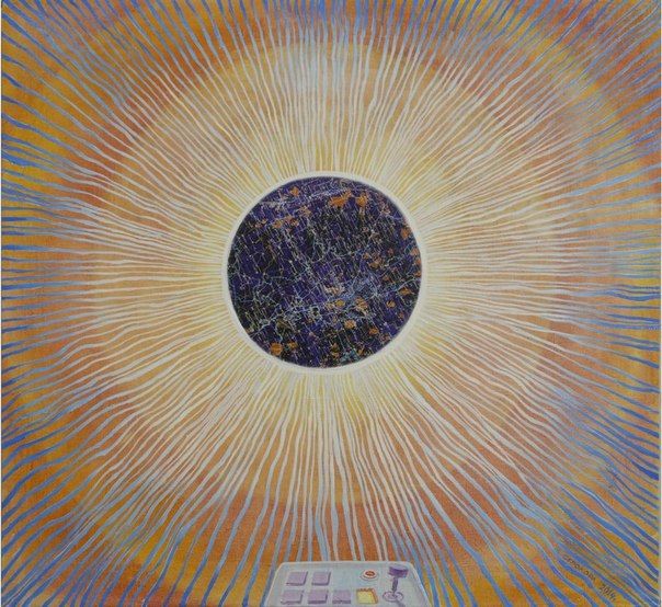 Peinture intitulée "Челябинский метеорит" par Anastasiya Strokova, Œuvre d'art originale, Huile