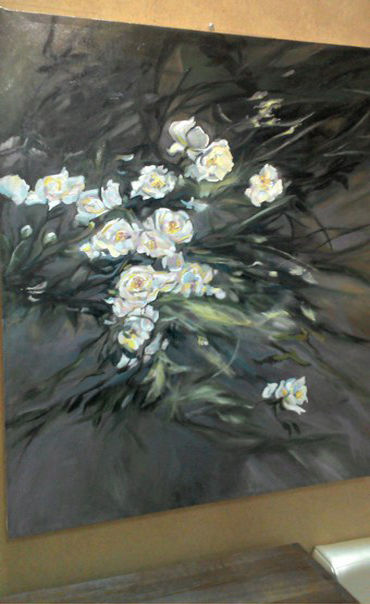 Peinture intitulée "flowers" par Anastasiya Strokova, Œuvre d'art originale, Huile