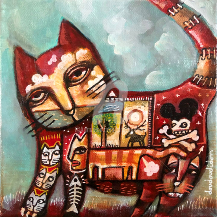Peinture intitulée "Catimini" par Doudoudidon, Œuvre d'art originale, Acrylique