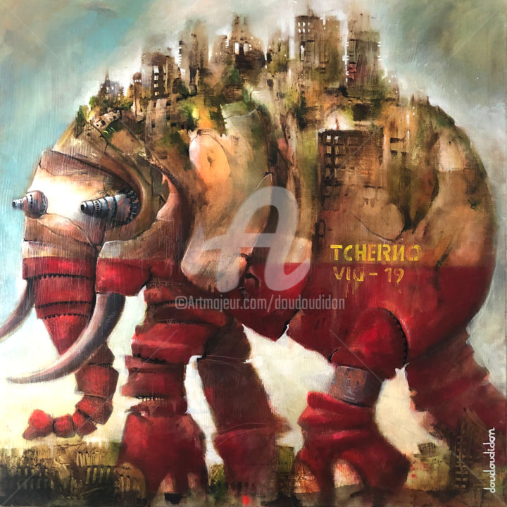 Peinture intitulée "TchernoVid 19" par Doudoudidon, Œuvre d'art originale, Acrylique