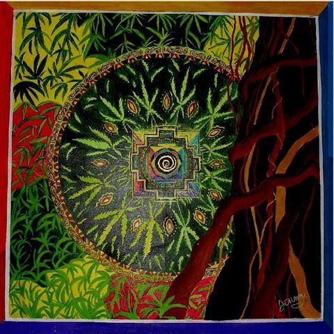 Painting titled "Natural Mystic Mede…" by Doumey Durieux-Assima (DOUMEYART), Original Artwork