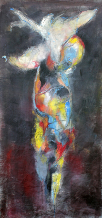 Peinture intitulée "TONTON CHARLOT" par Dov Melloul, Œuvre d'art originale, Huile