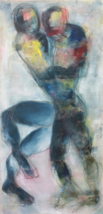Painting titled "ENTRES JAMBES" by Dov Melloul, Original Artwork, Oil