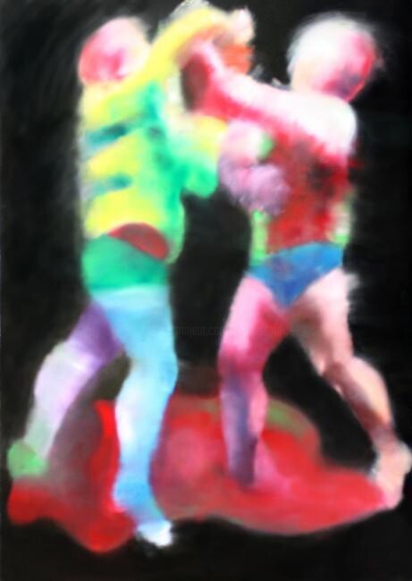 Painting titled "DEUX A DOV" by Dov Melloul, Original Artwork, Oil