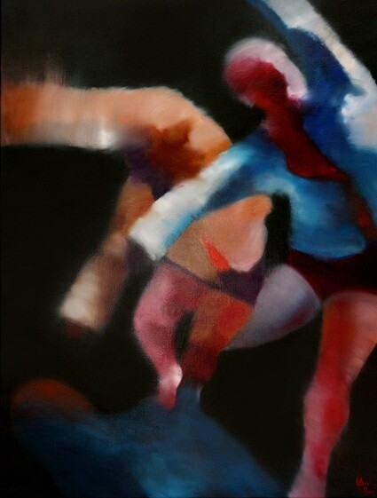 Картина под названием "AMPLEURS" - Dov Melloul, Подлинное произведение искусства, Масло