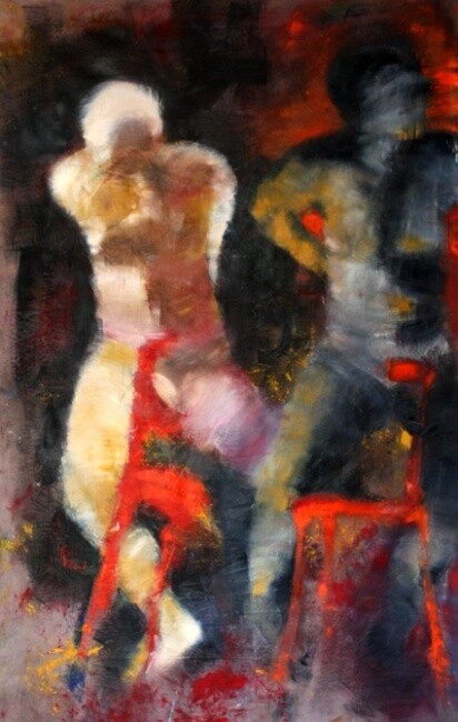 Painting titled "N°8  RENVERSE" by Dov Melloul, Original Artwork, Oil