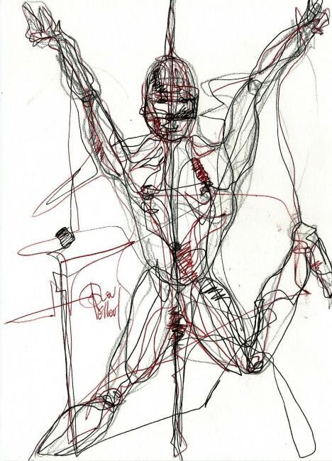 Drawing titled "4JANVIER 2013" by Dov Melloul, Original Artwork